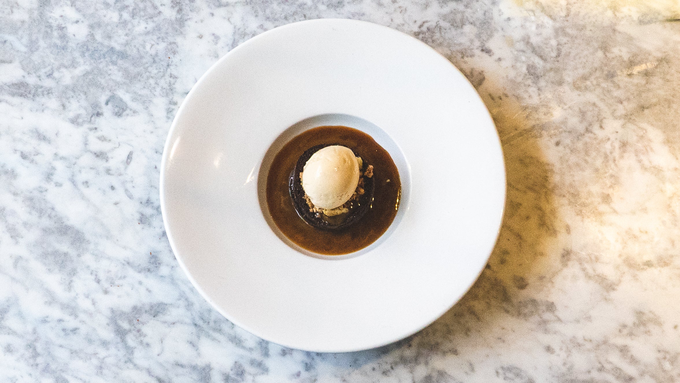 Sticky Toffee Pudding with Toffee Sauce & Vanilla Ice Cream