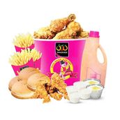 Bucket 8 Pieces Chicken, 4 Pieces Strips and 1 Ltr Any Normal Juices