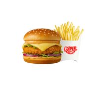 Smoky Chicken Burger With Fries