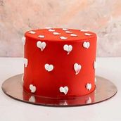 Red Cakes with Hearts