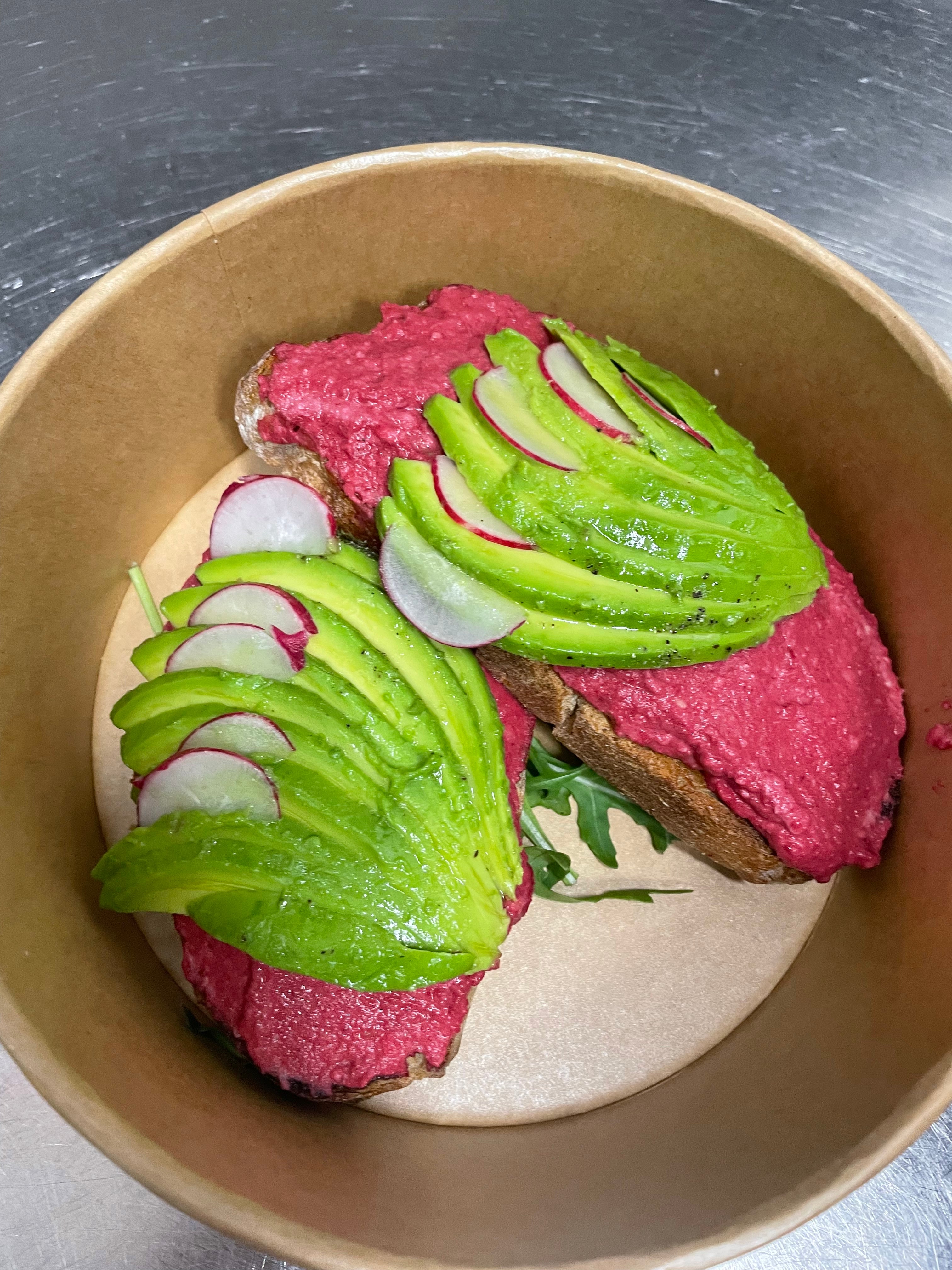 Beet Hummus Avocado