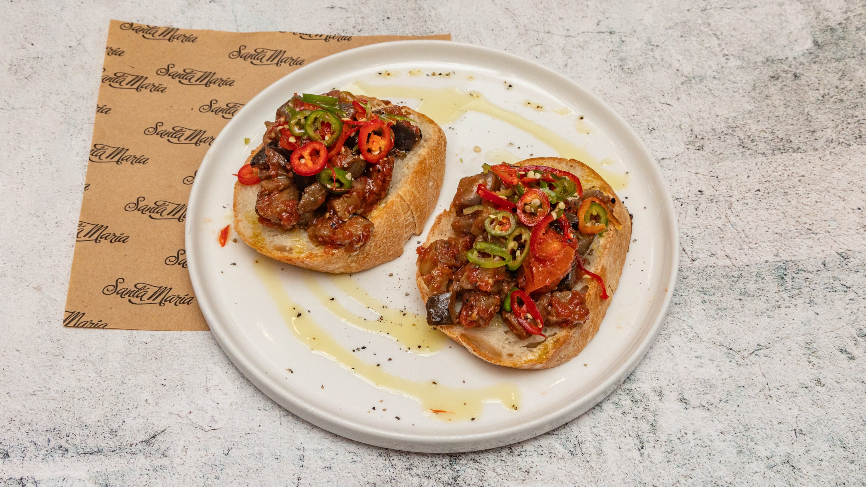 Bruschetta - Aubergines & Chilli