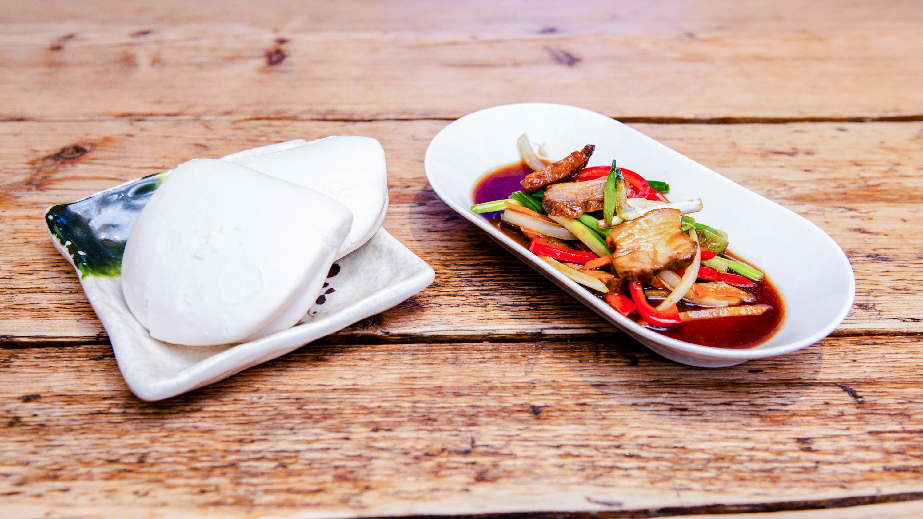 Two Pork Belly Bao 叉烧夹馍