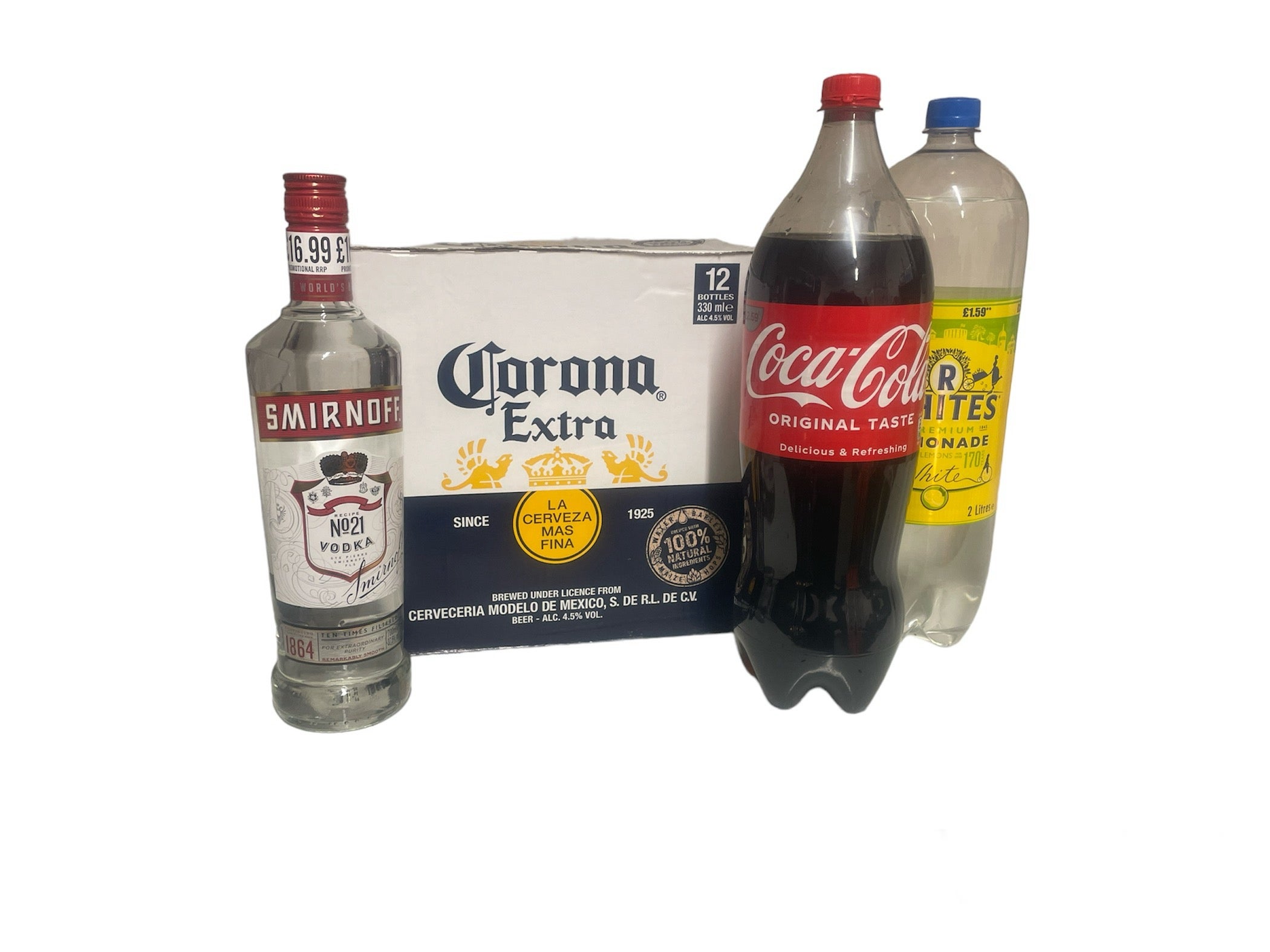 Vodka, 2 Mixers and Corona bundle