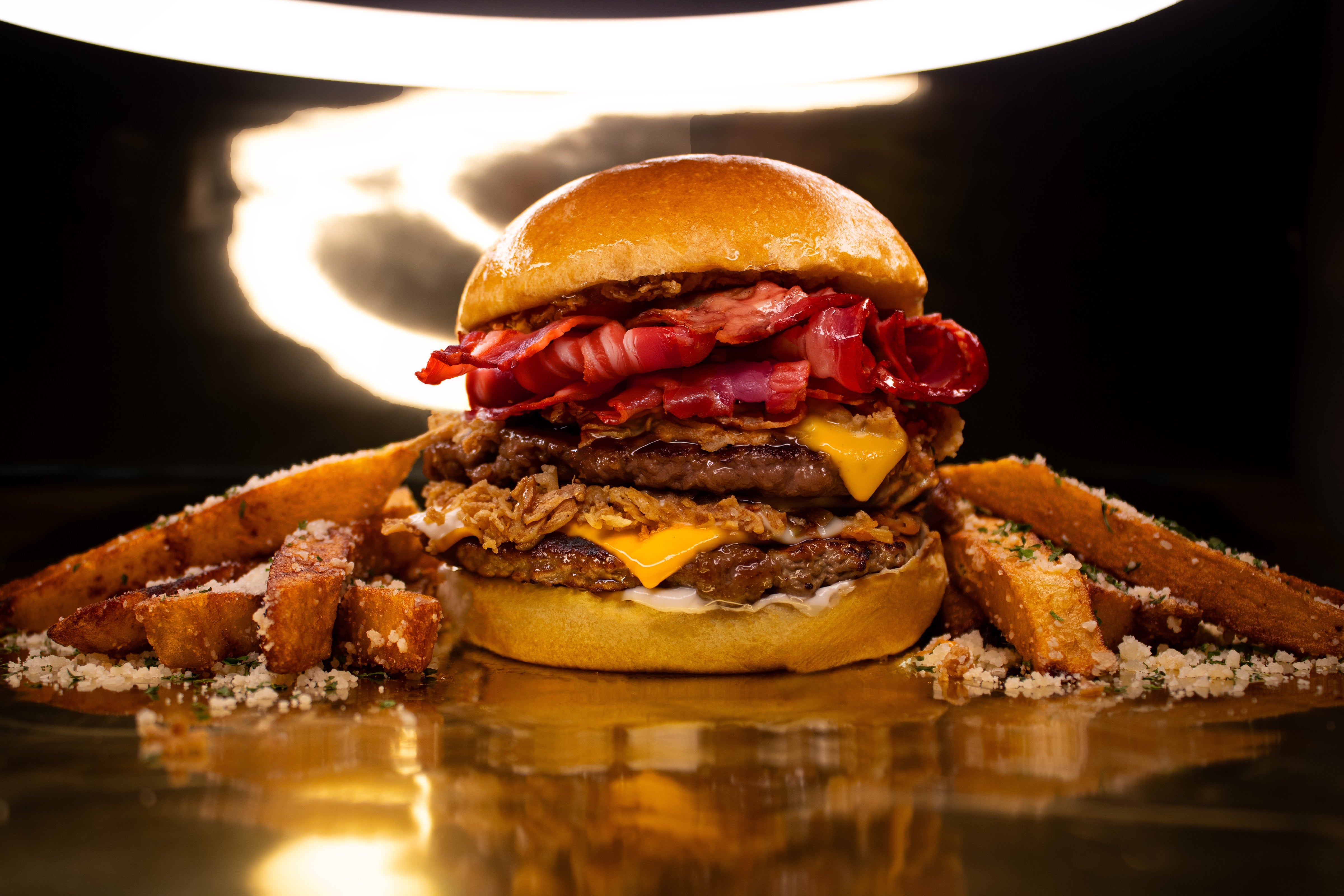 Bacon Truffle Burger with Fries