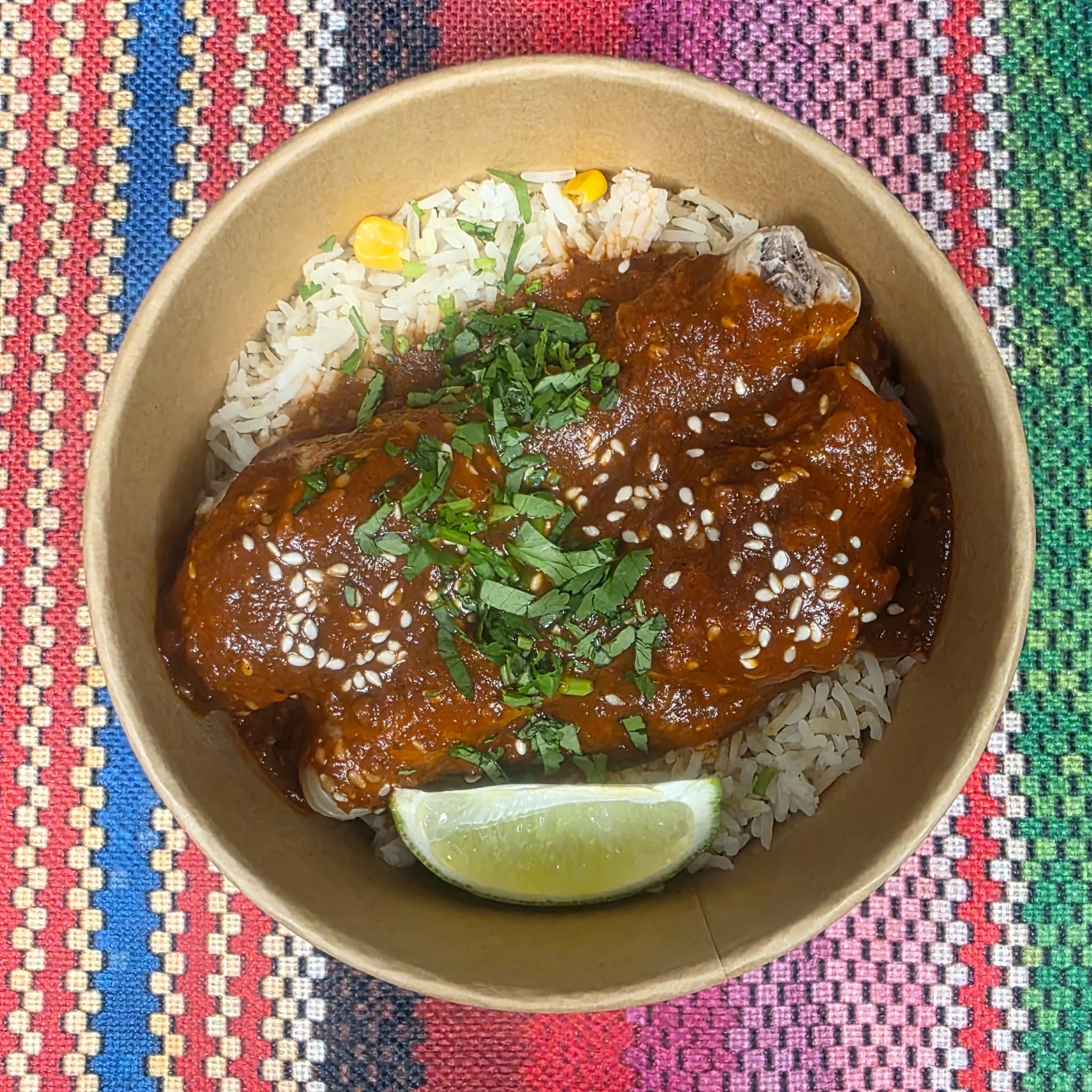 Chicken drumsticks with Mole Negro Sauce