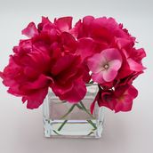 Artificial Fuchia Flowers in Small Vase