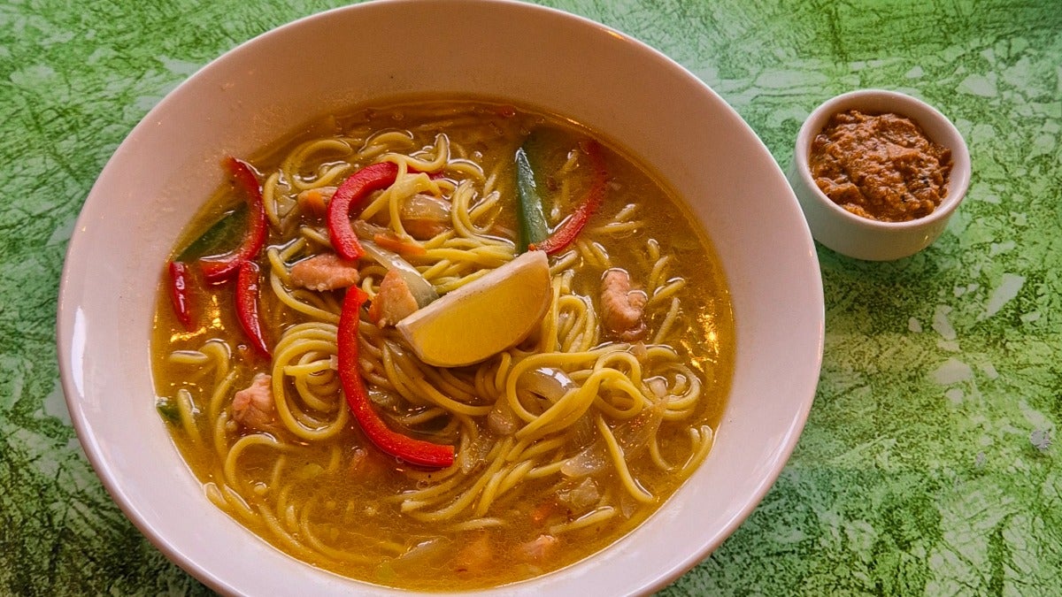 Spicy soup noodle with sliced beef
