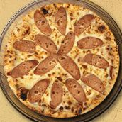 Cheese sausage pizza