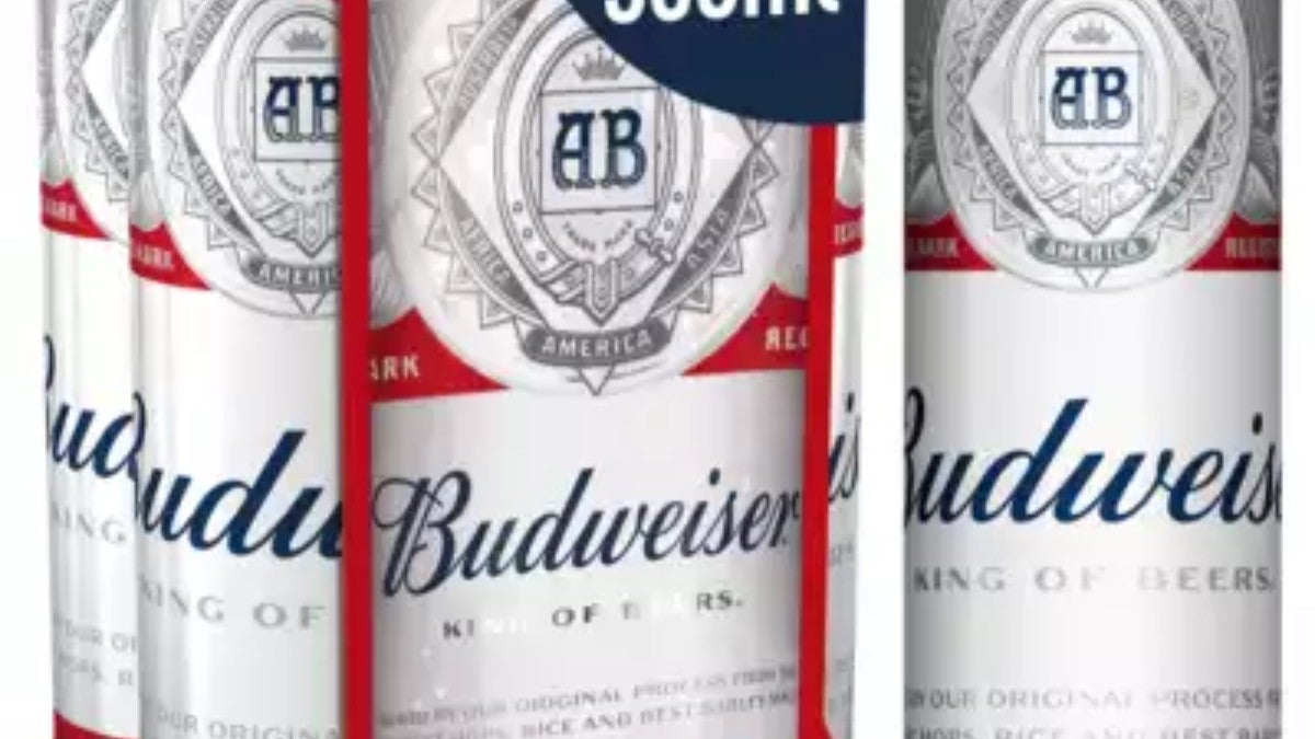 Budweiser Lager Beer Cans 4x568ml