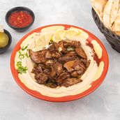 Chicken Liver with Hummus Dish