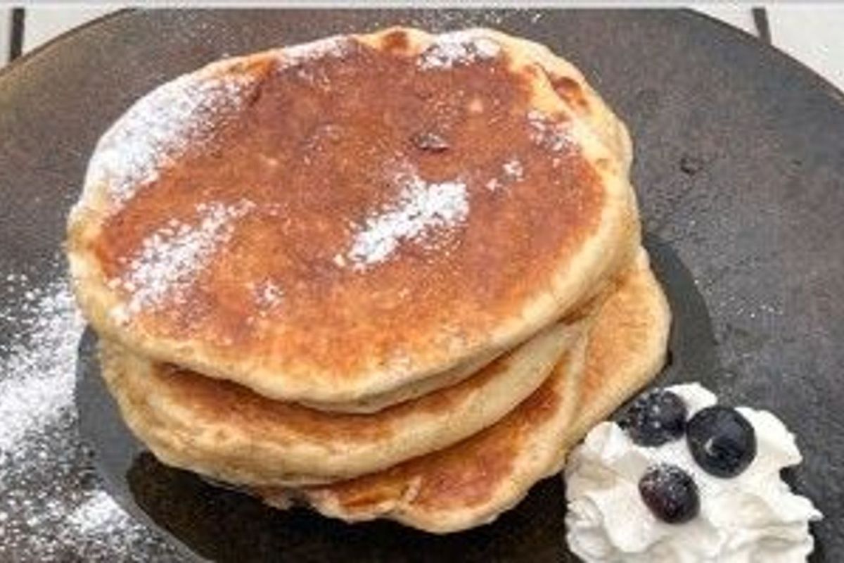 Homemade Pancake Stack w/ Maple Syrup