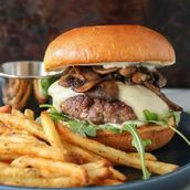 Mushroom Burger With Fries