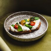 Pistachio Burrata Bruschetta 