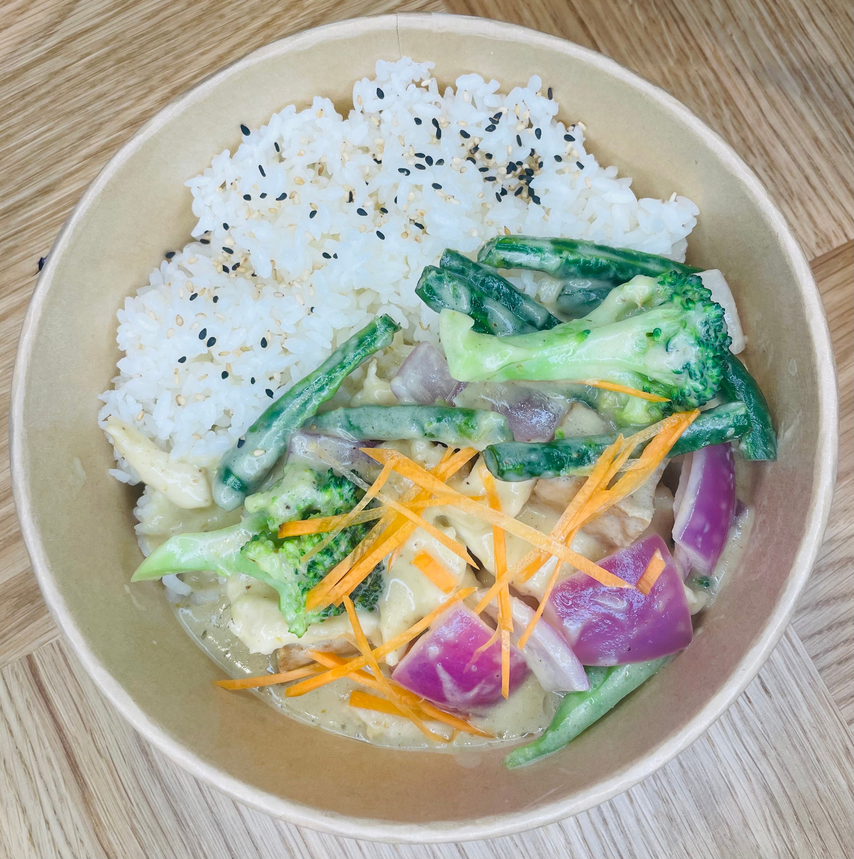 Chicken Thai green curry rice