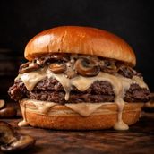 Mushroom and Cheese Burger