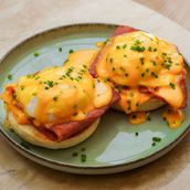 Classic Eggs Benedict With Beef Bacon