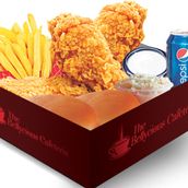 Dinner Meal - 3 Pcs Chicken + 2 Buns + Fries + Garlic Sauce + Coleslaw + Pepsi