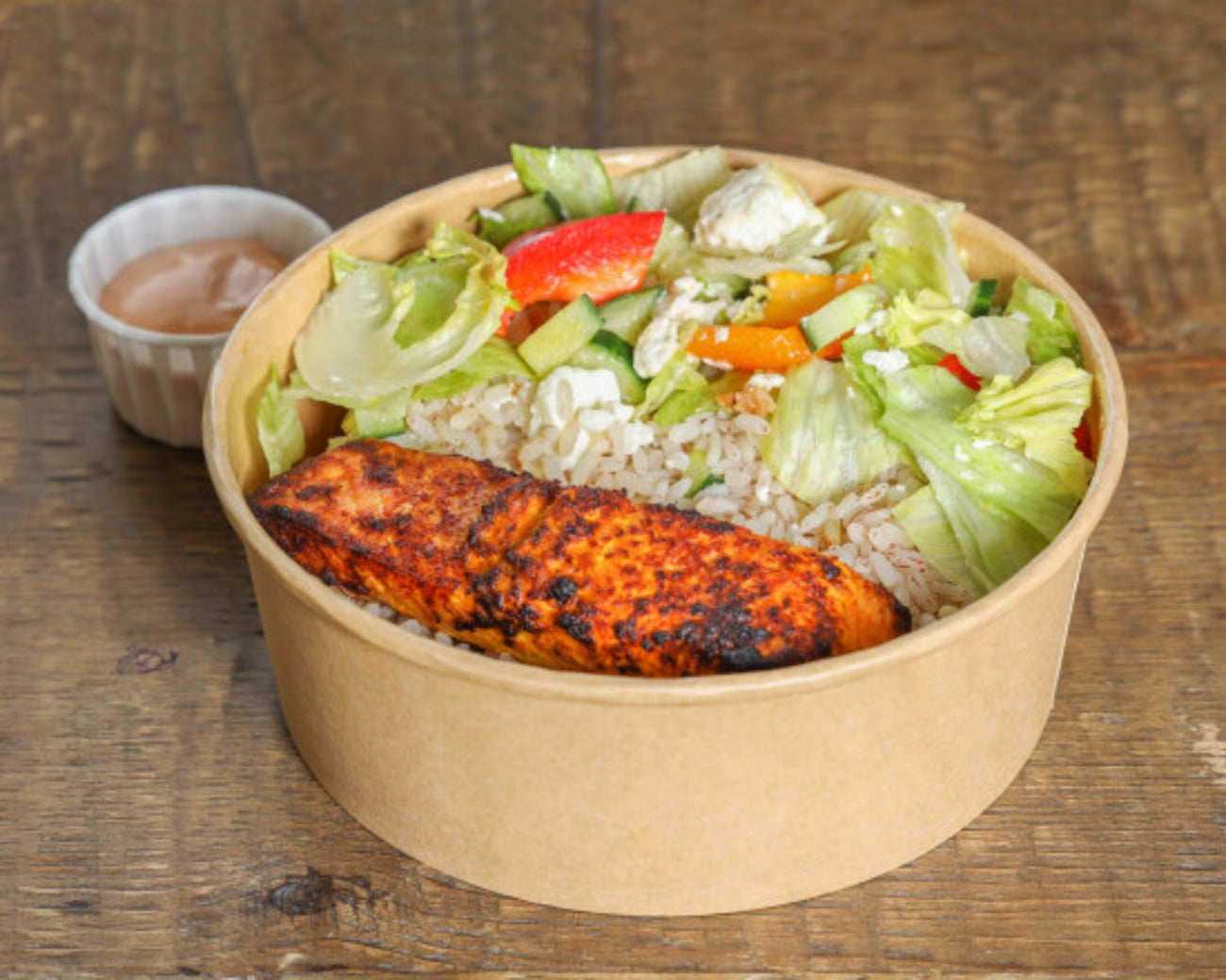 Salmon Rice Box (Gym Mezze Main)