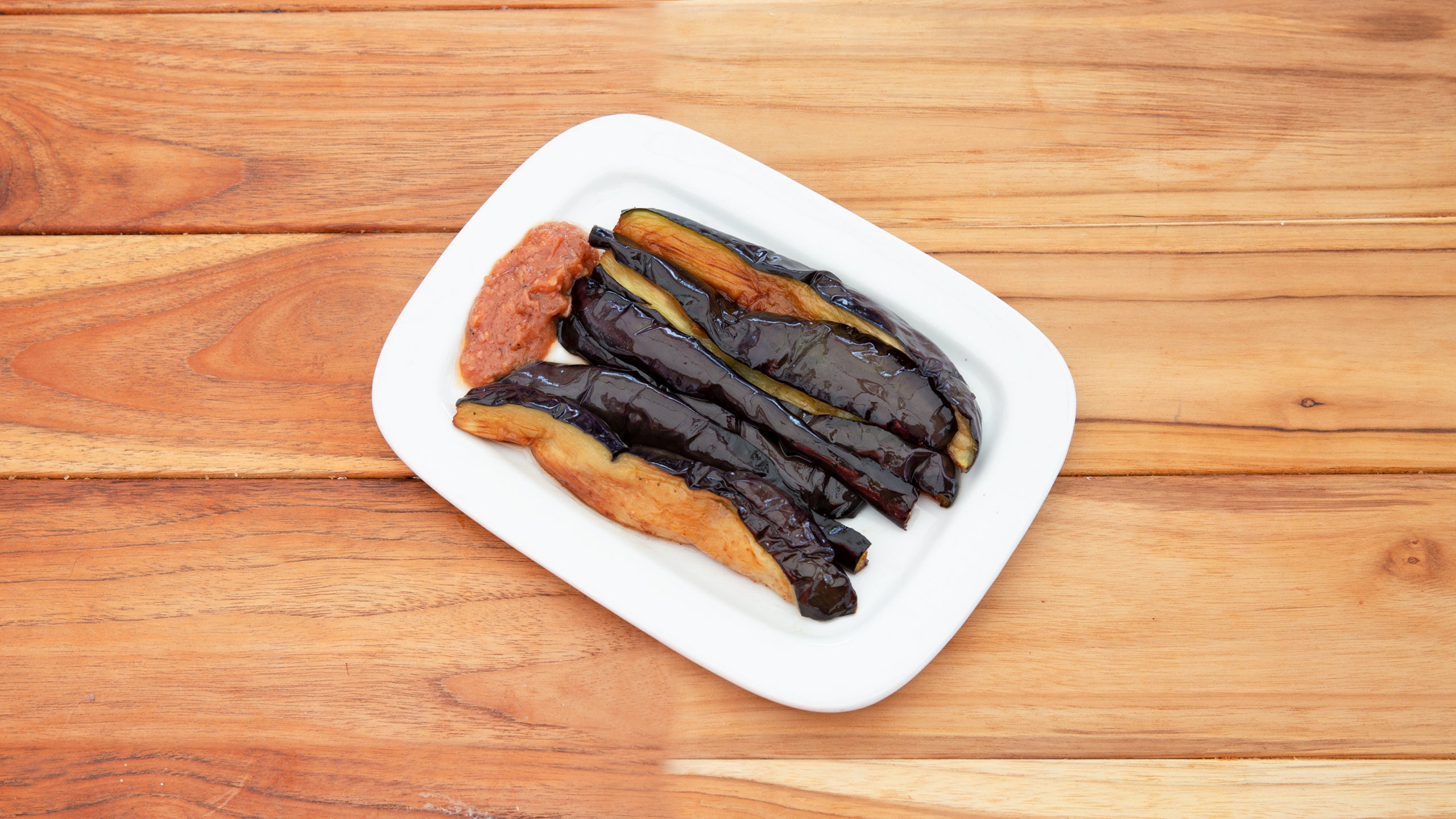 Pritong Talong ( Fried aubergine) with bagoong