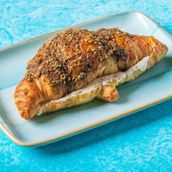 Croissant with cheese and cream cheese