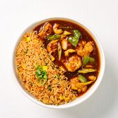 Kung Pao Prawns with Schezuan fried rice (spicy)