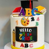 Hello First Grade Theme Cake