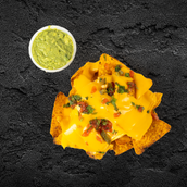 Nachos With Cheese & Guacamole Sauce