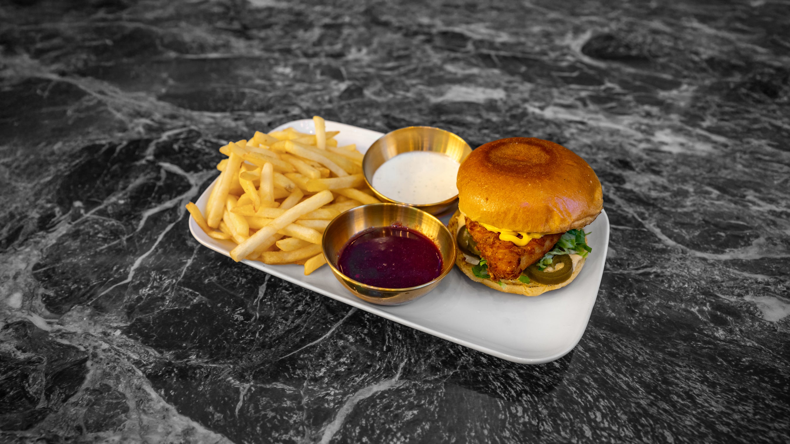 Chicken burger meal