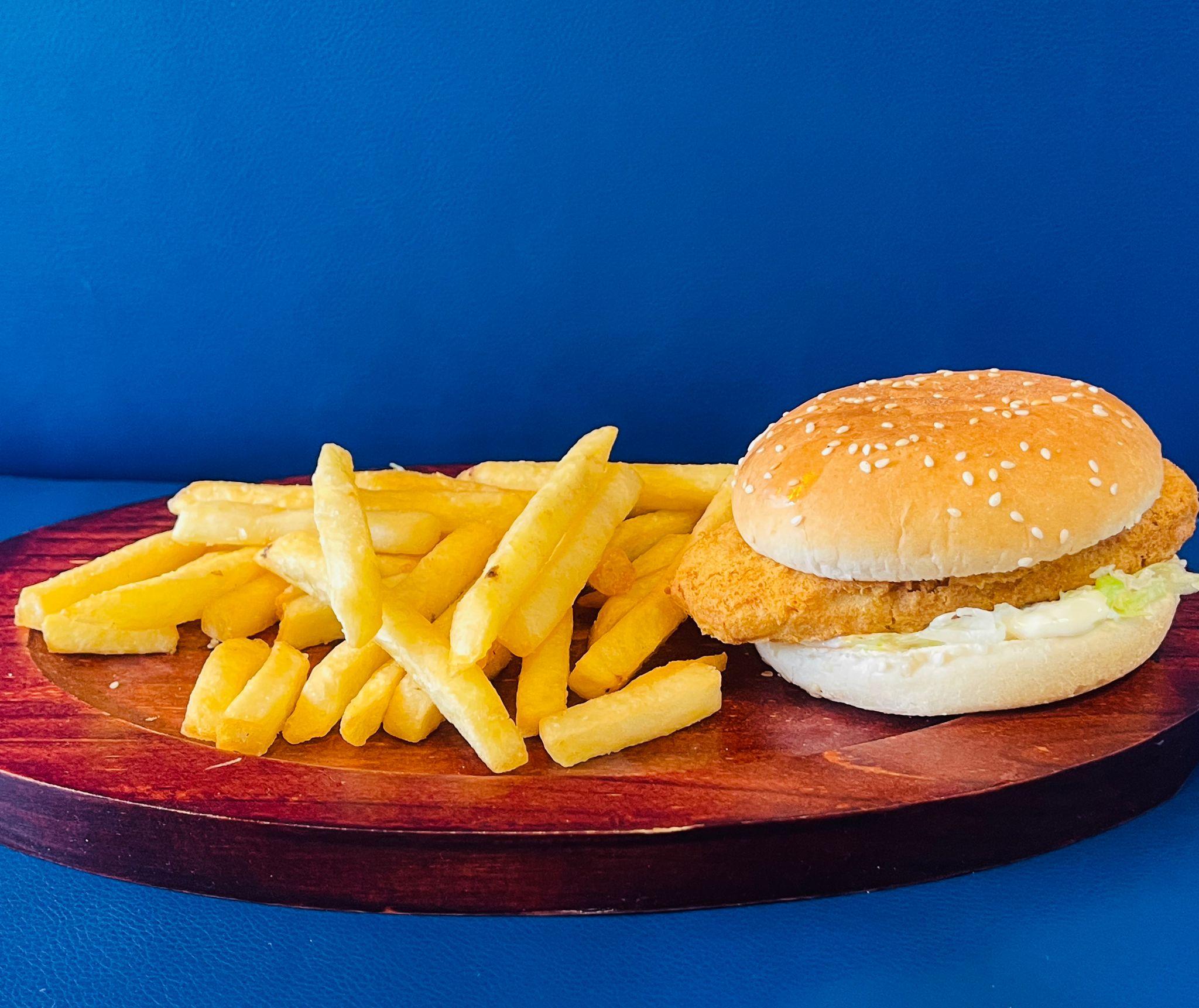 Chicken steak burger  meal