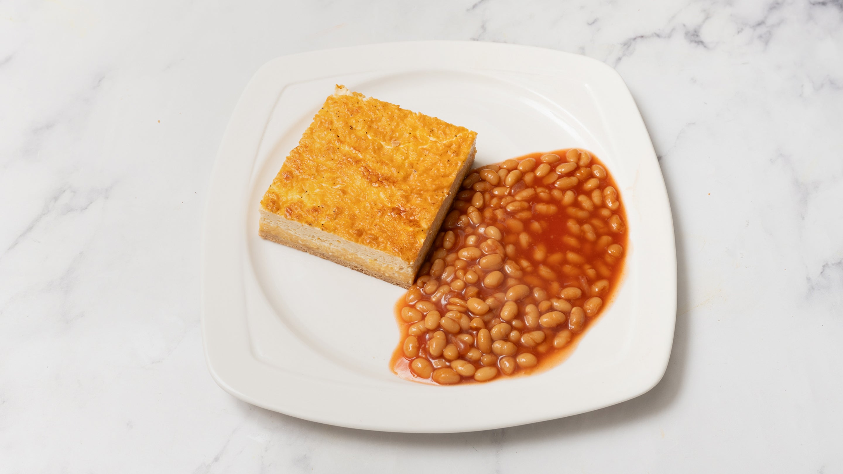 Cheese Flan and Beans