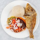 Banku Fried Fish Combo