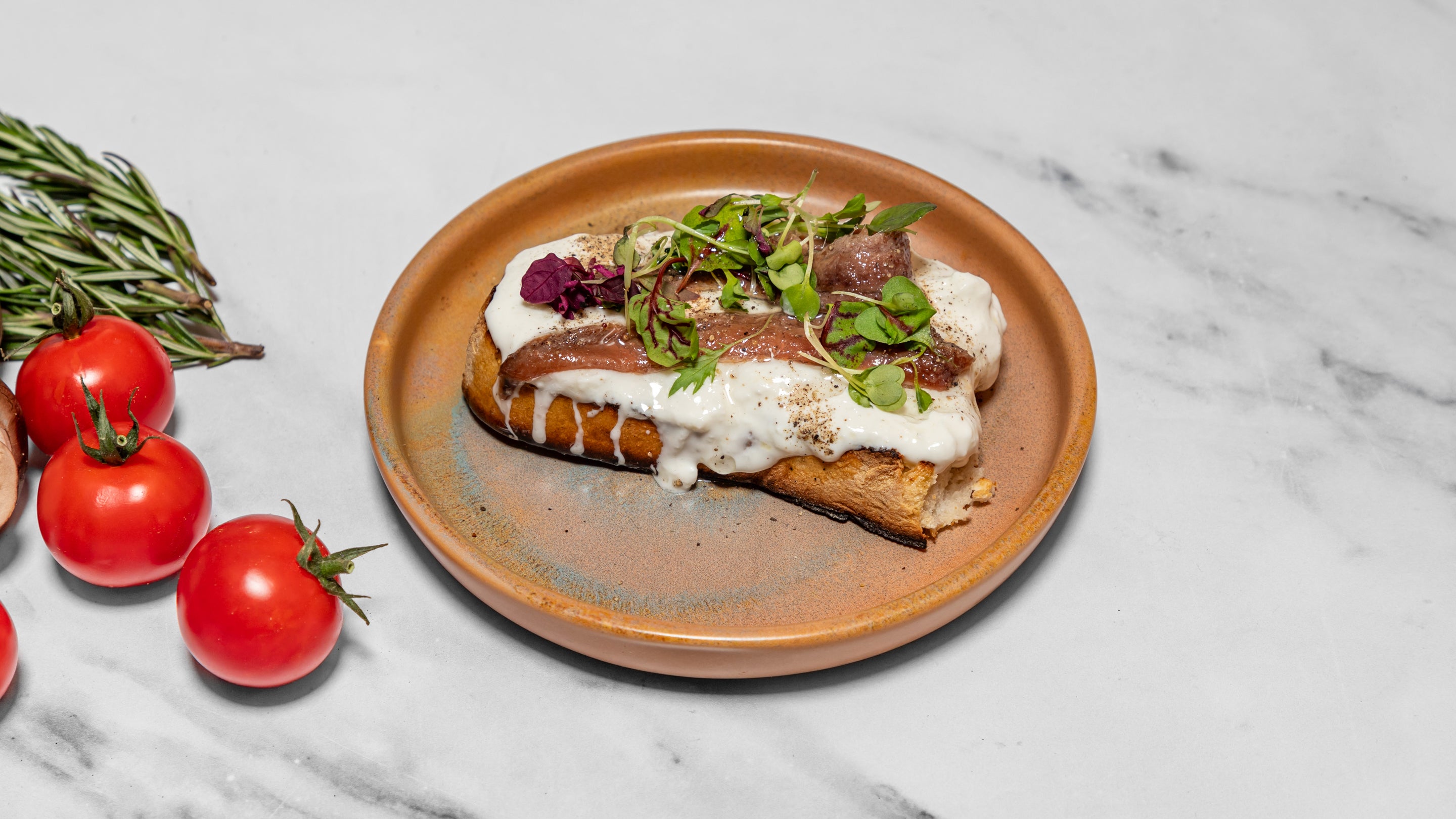 Cantabrian Anchovies and Stracciatella on Sourdough Bread