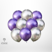 Purple And Silver Shine Chrome Balloons