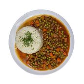 Peas With Minced Meat And Rice