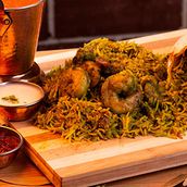 Bamboo Hyderabadi Shrimp Biryani