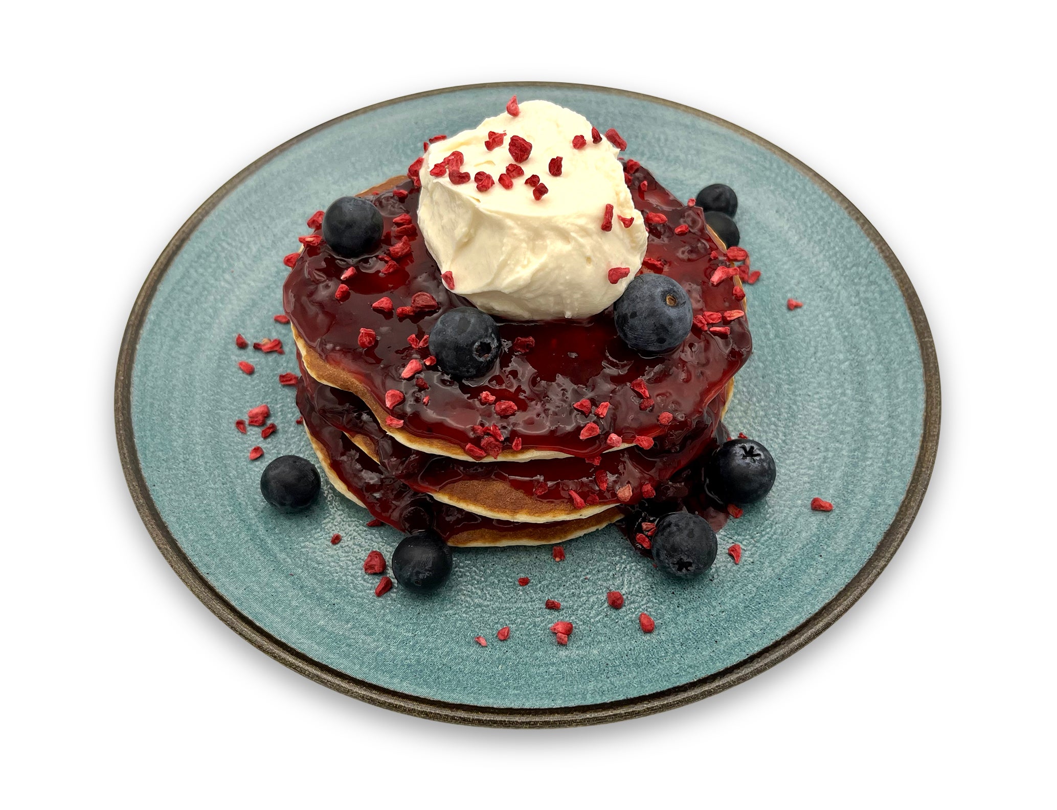 Blueberries Triple-Stacked Buttermilk Pancakes (V)