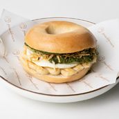 Rarebit Toast And Pesto Bagel