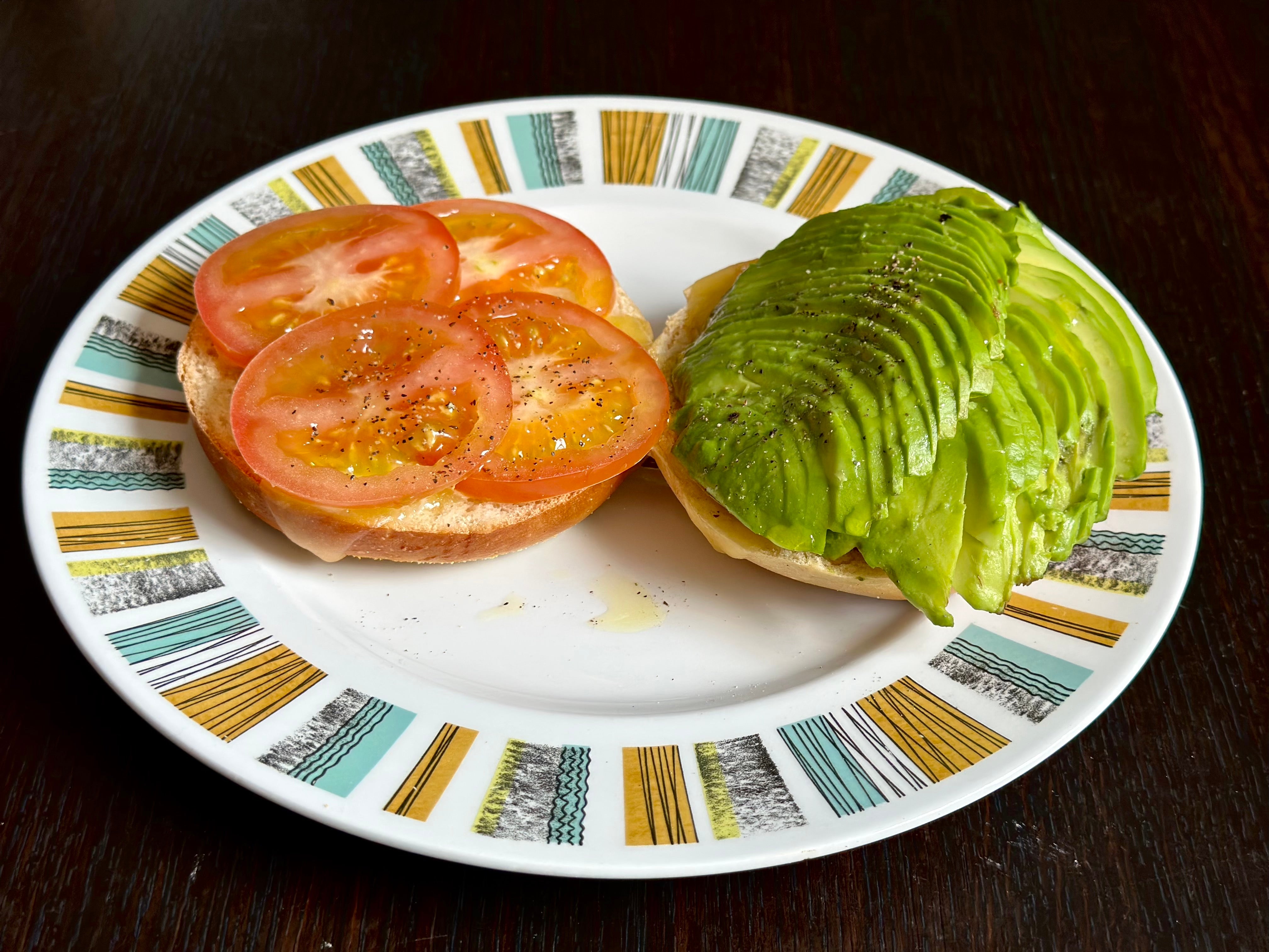 Cheese, Tomato Avocado Bagel