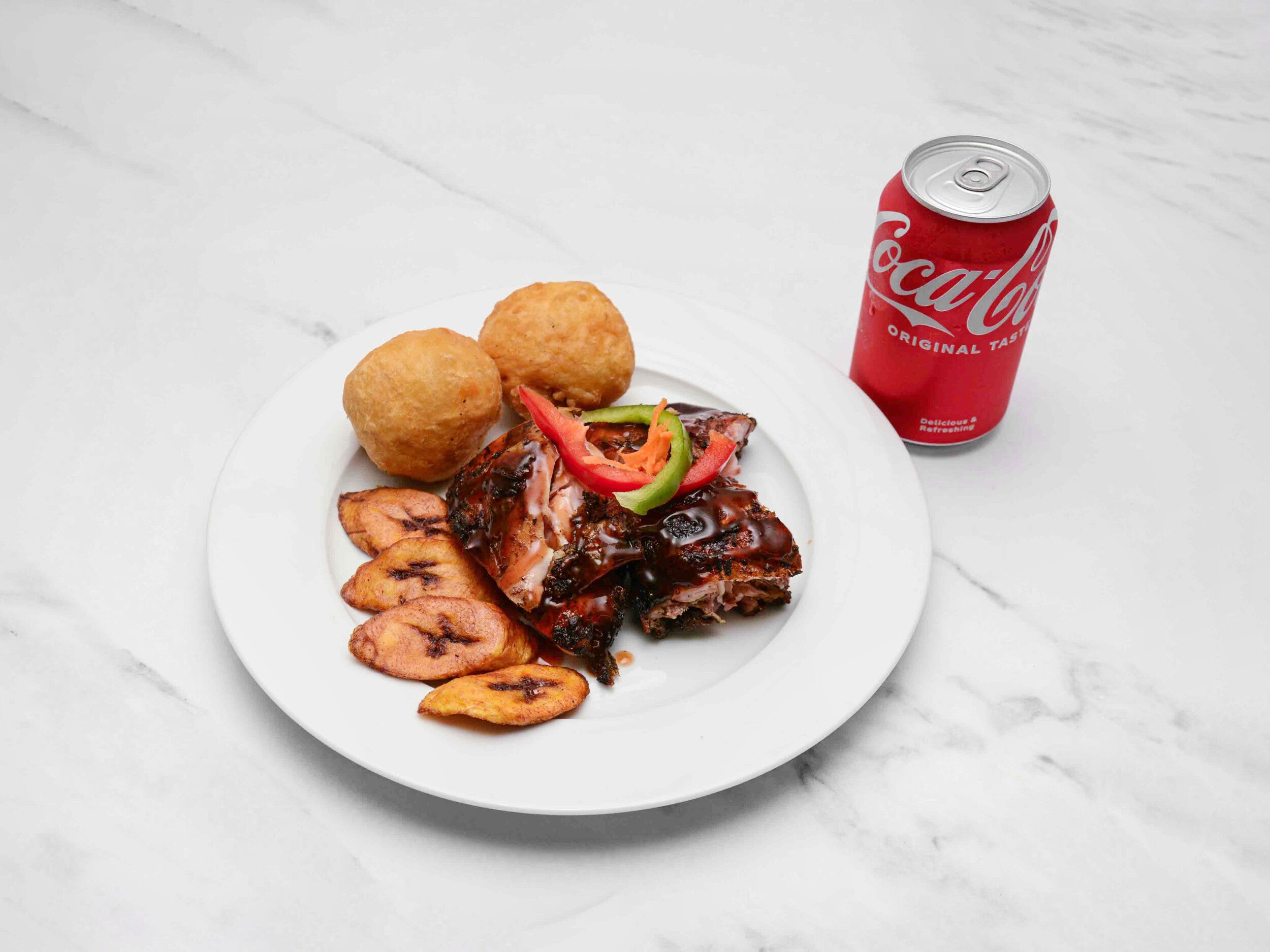 JERK CHICKEN/DUMPLING/PLANTAIN/DRINK