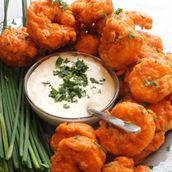 Buffalo shrimp with ranch sauce
