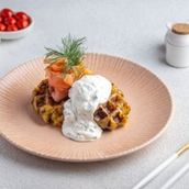 Waffle Potato With Salmon
