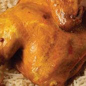 Half chicken in the oven