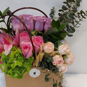 Bag With Lilly And Roses