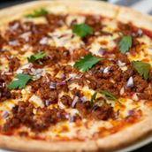 Veg Pizza and Meat