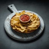 Red salsa and Chips