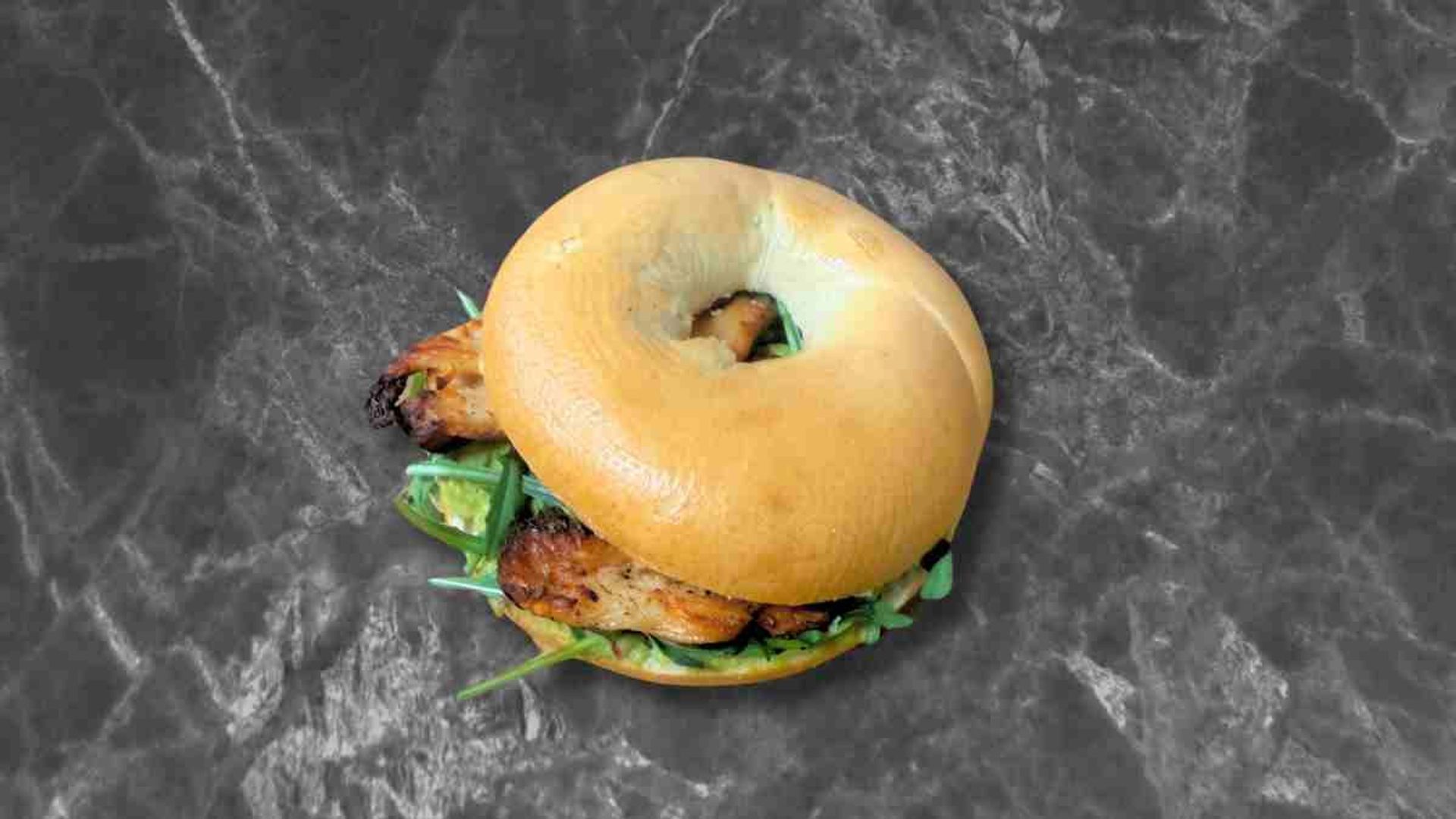 Chicken, Guacamole & Lettuce Bagel