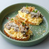 Creamy Mushroom With Scrambled Eggs
