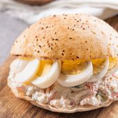 Egg sandwich with cheese and tomato
