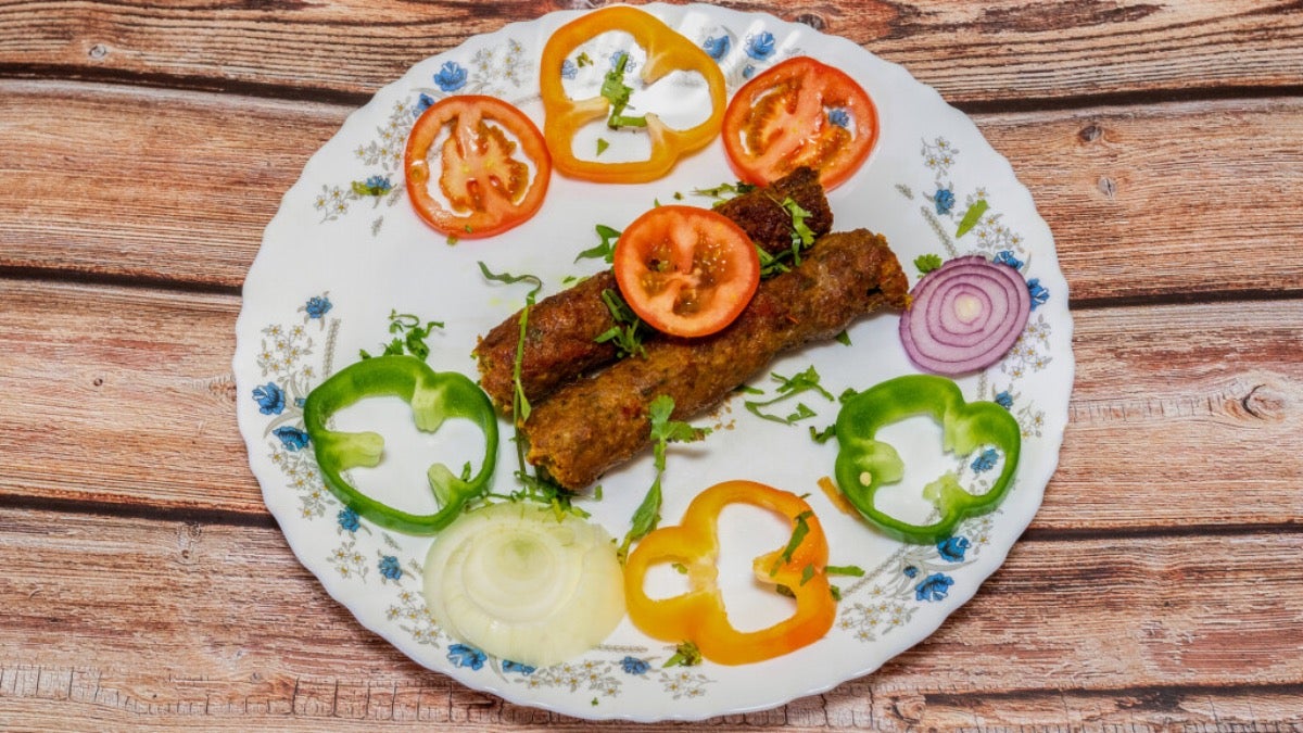 Lamb Seekh Kebab.